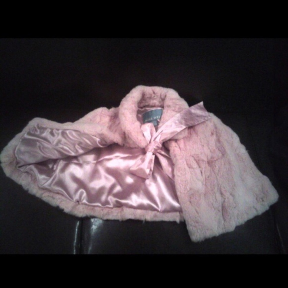 Pastel Pink Nine West Fur Cape (worn once)